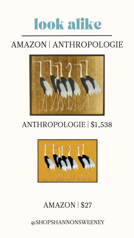 Look alike | crane painting from Anthropologie and Amazon 

#LTKU #LTKsalealert #LTKhome