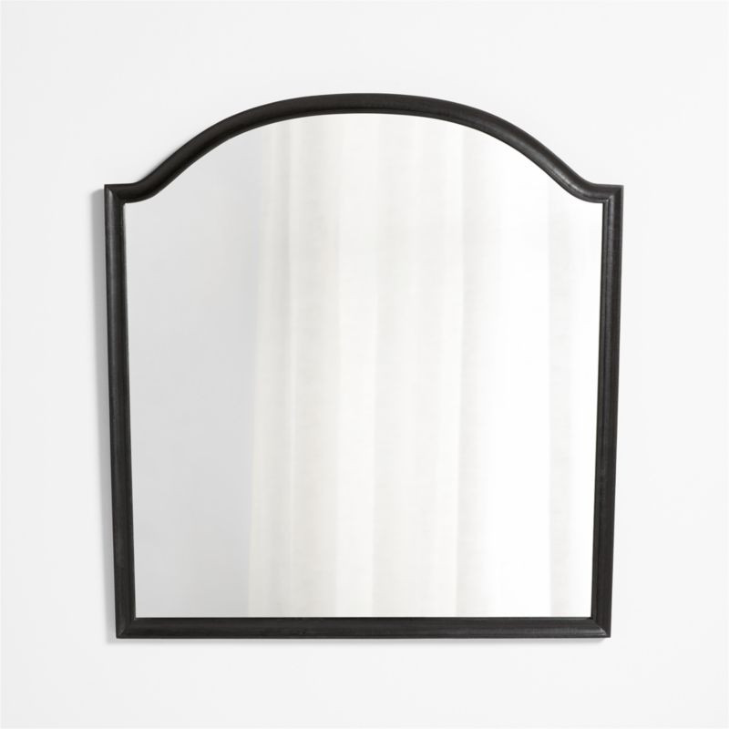 Manor Black Wood Wall Mirror 43"x41" | Crate & Barrel | Crate & Barrel