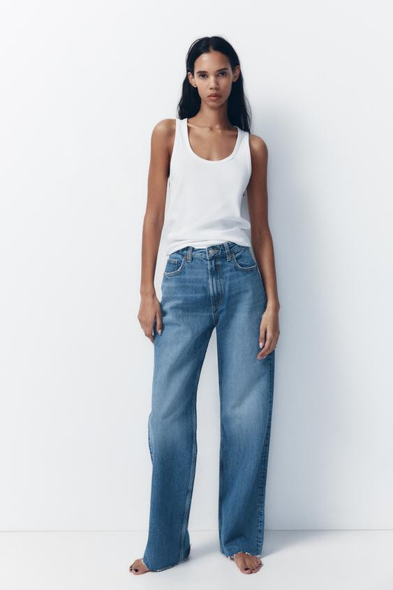 TRF HIGH RISE WIDE LEG JEANS | Zara US