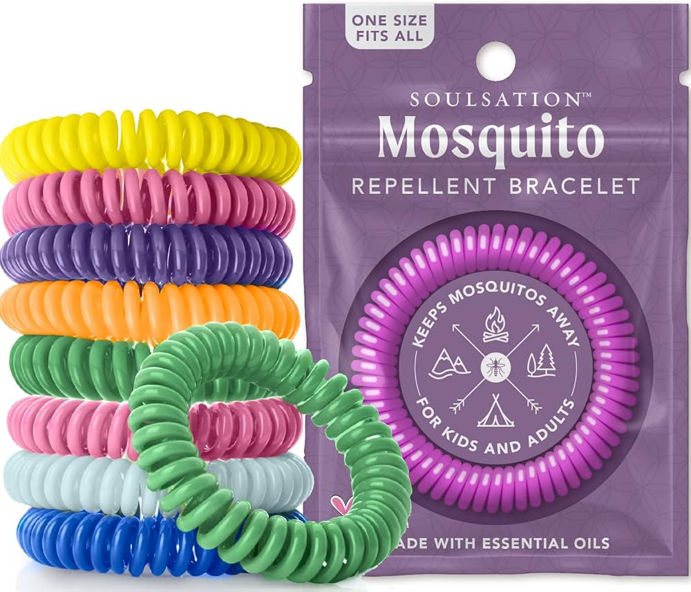 SoulSation Mosquito Repellent Bracelets, 15 Pack - DEET-Free, Individually Wrapped Bands | Amazon (US)