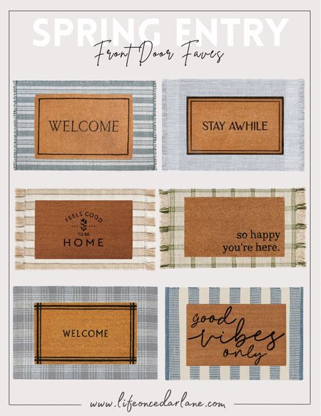 Loving these doormat combos for spring! Such a fun and easy way to update your entryway!

#springdecor #frontdoor #doormat #springdoormat #springentry 


#LTKhome #LTKsalealert #LTKfindsunder50
