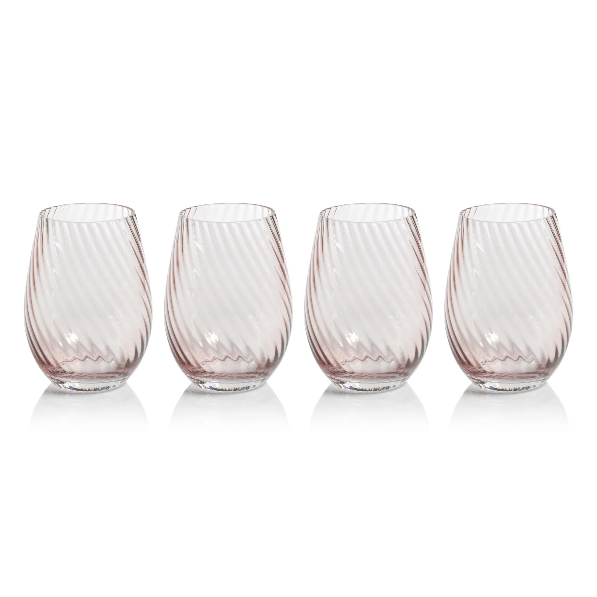 Sesto Optic Swirl Stemless Glasses, Set of 4 (Set of 4) | AllModern