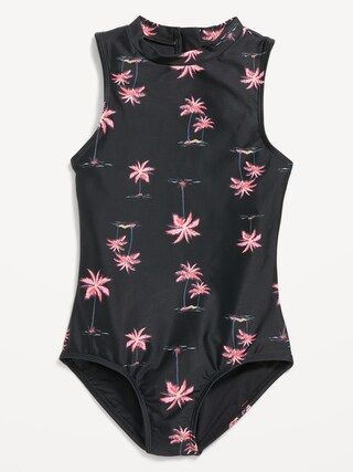 High-Neck One-Piece Swimsuit for Girls | Old Navy (US)