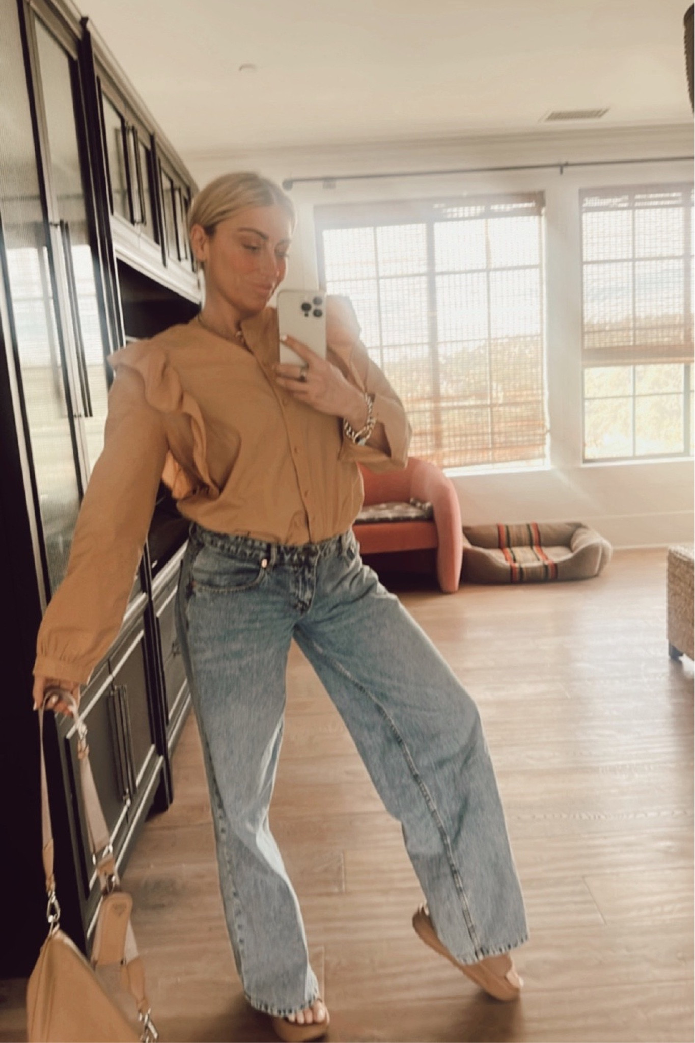 Decided to get dressed today! Denim jeans I am size 26, top is small from years ago but I linked similar #designerbag #prada #denimjeans #jeansunder100 #gucci 

#LTKstyletip #LTKfindsunder100 #LTKshoecrush