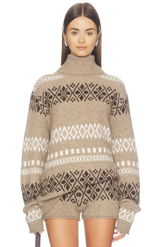 MORE TO COME Kelsey Fairisle Sweater in Brown. - size S | Revolve Clothing (Global)