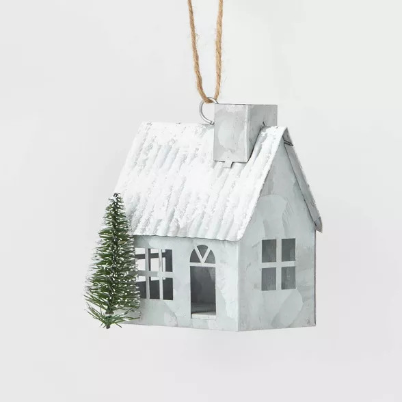Metal Galvanized House with Chimney Christmas Tree Ornament - Wondershop™ | Target