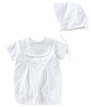Baby Boys Newborn-12 Months Christening Shortall & Matching Hat Set | Dillard's