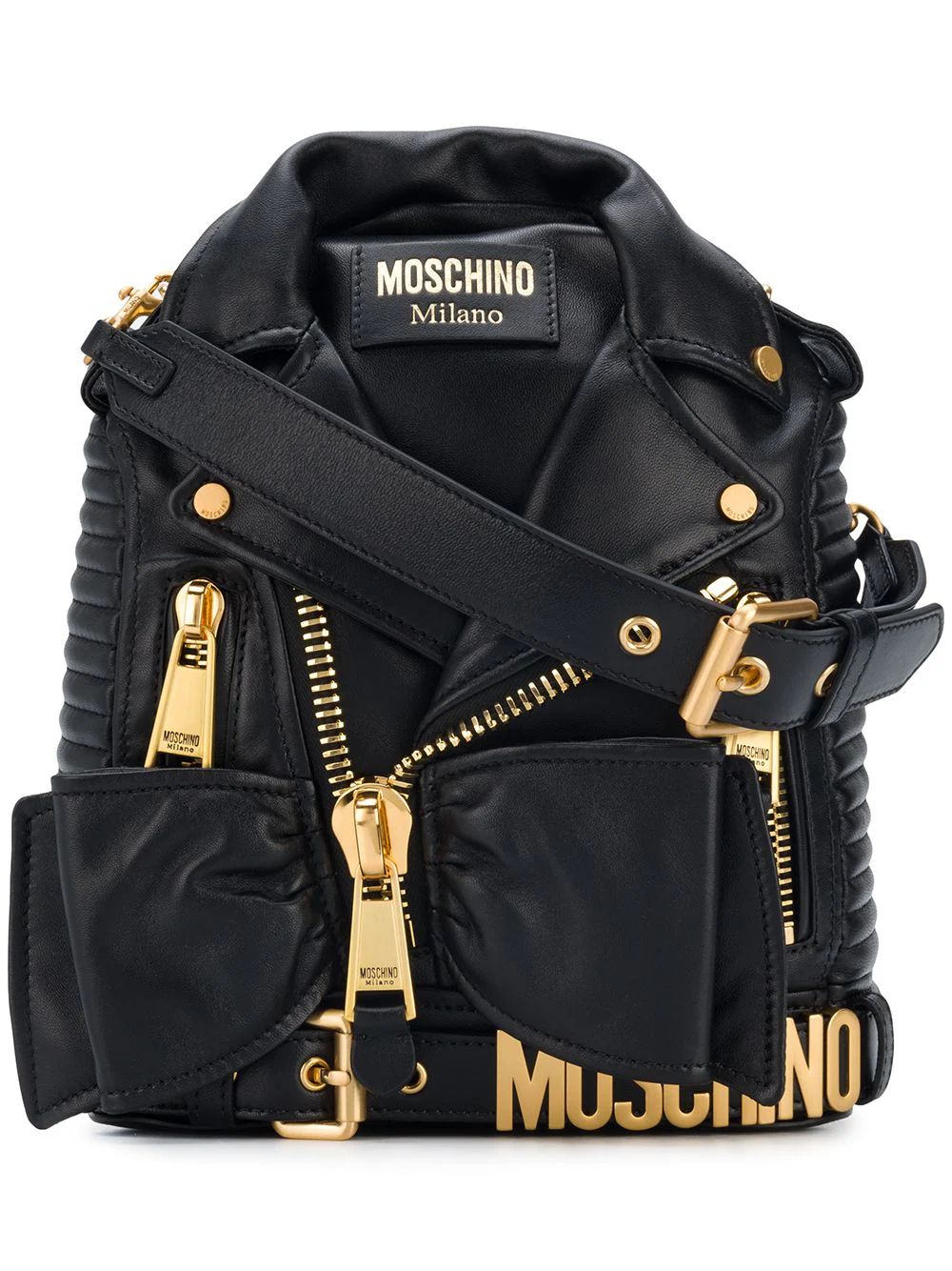 Moschino gold-toned hardware backpack - Black | FarFetch US