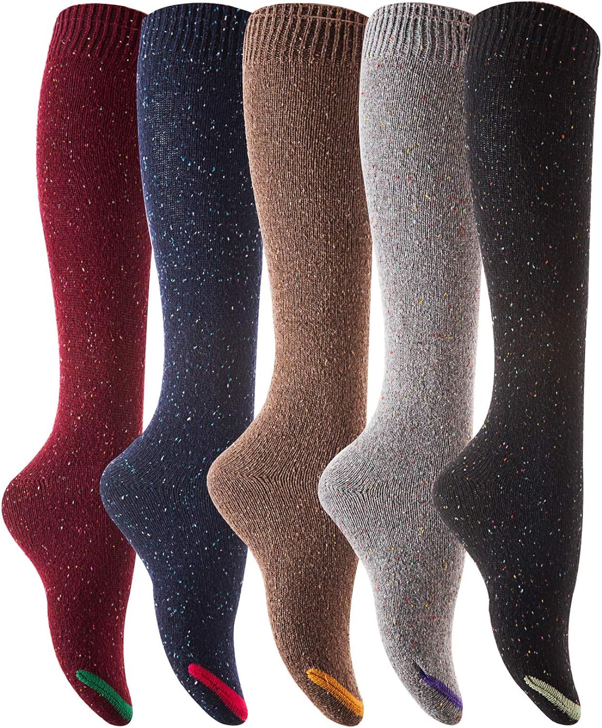 Lian LifeStyle Women's 5 Pairs Cute Knee High Cotton Socks Size 6-9 L158212-5p | Amazon (US)