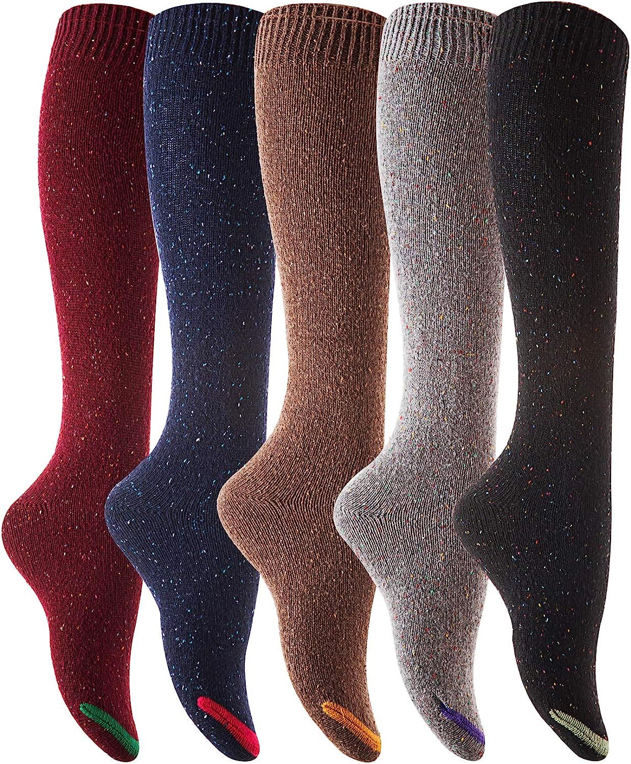 Lian LifeStyle Women's 5 Pairs Cute Knee High Cotton Socks Size 6-9 L158212-5p | Amazon (US)