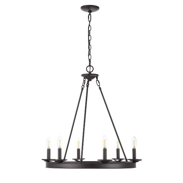 6 Light Joris Chandelier Oil Rubbed Bronze - Safavieh | Target