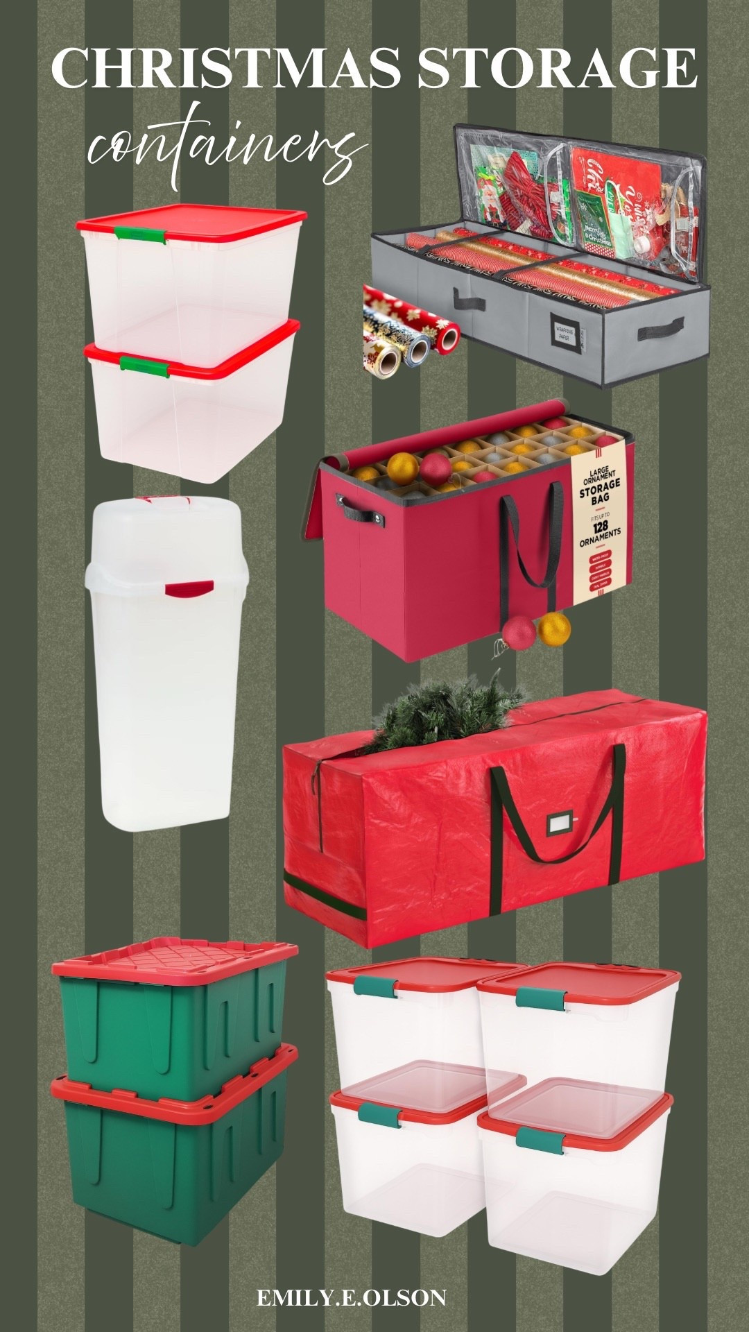 Christmas storage containers! Love having all my items organized and in color coordinated containers! 

#LTKSeasonal #LTKHoliday #LTKHome