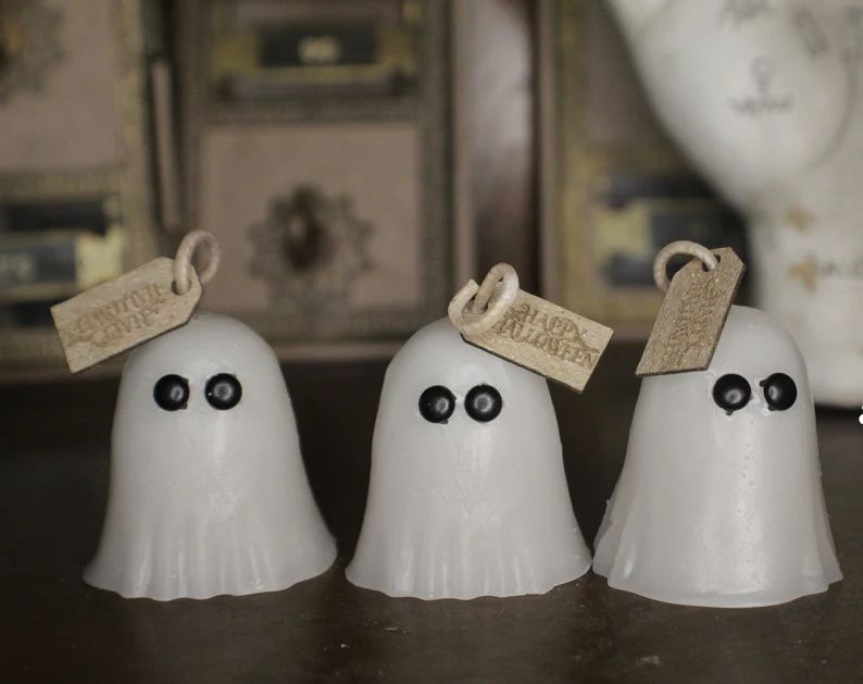Cute Mini Ghost Candles Set of Three Halloween Decor - Etsy | Etsy (US)