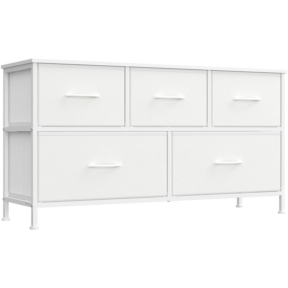 SONGMICS Dresser for Bedroom, Wide Dresser with 5 Fabric Drawers | SONGMICS