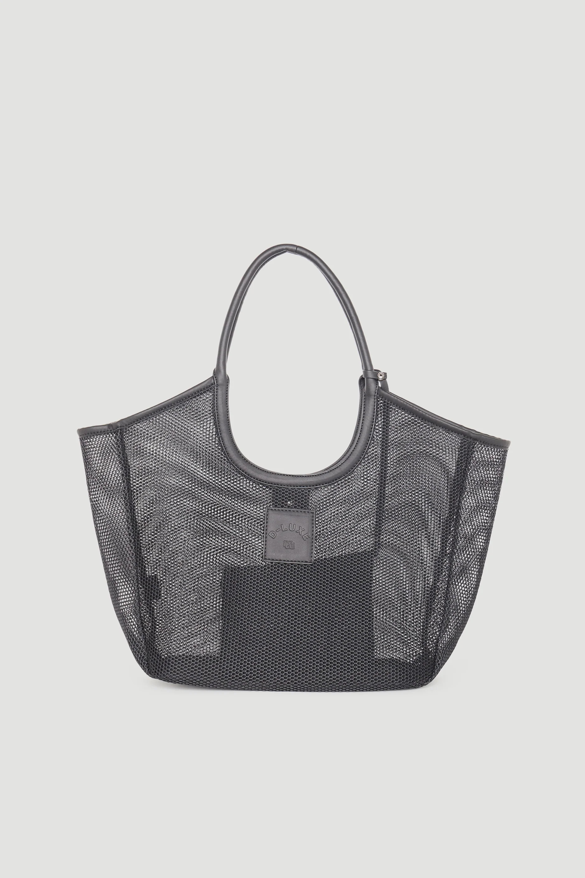 D-Luxe Mesh Structured Tote - Black | DECJUBA
