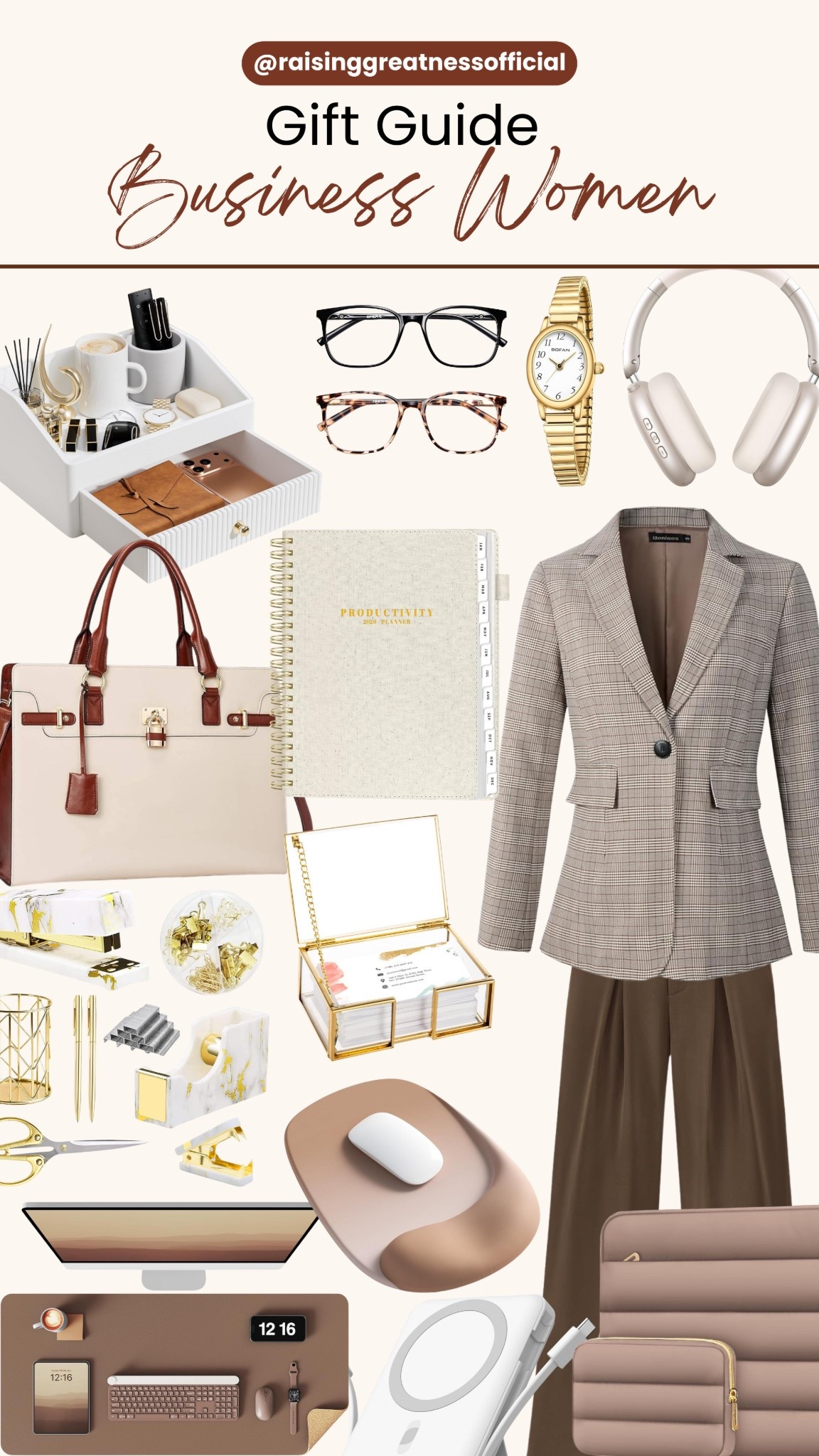 ✨ Looking for the perfect gifts for the boss women in your life? This curated Gift Guide for Business Women is filled with chic, functional, and must-have items every career-driven woman will appreciate. From stylish blazers and luxury office accessories to productivity planners, elegant desk décor, and tech essentials, these picks make working feel a little more glamorous. 🎁💼✨

Perfect for entrepreneurs, 9-to-5 queens, remote workers, and every woman building her empire. Save this for your holiday shopping, birthdays, or anytime you want to spoil a hardworking business babe! 🤎🌟

#businesswomen #giftguide2024 #giftideasforher #busyboss #deskessentials #workfromhomeoffice #womeninbusiness #bossladygifts #holidaygiftguide #pinterestfinds

#LTKGiftGuide #LTKWorkwear #LTKootd
