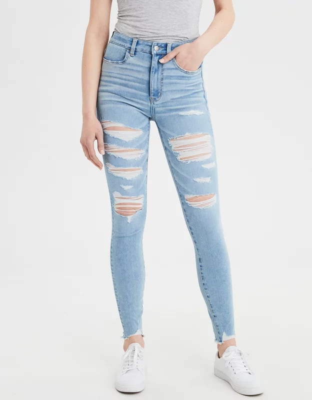AE Ne(X)t Level 360 Highest Waist Jegging, Crushed Ice | American Eagle Outfitters (US & CA)