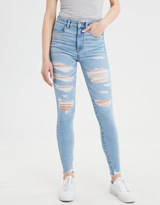 AE Ne(X)t Level 360 Highest Waist Jegging, Crushed Ice | American Eagle Outfitters (US & CA)