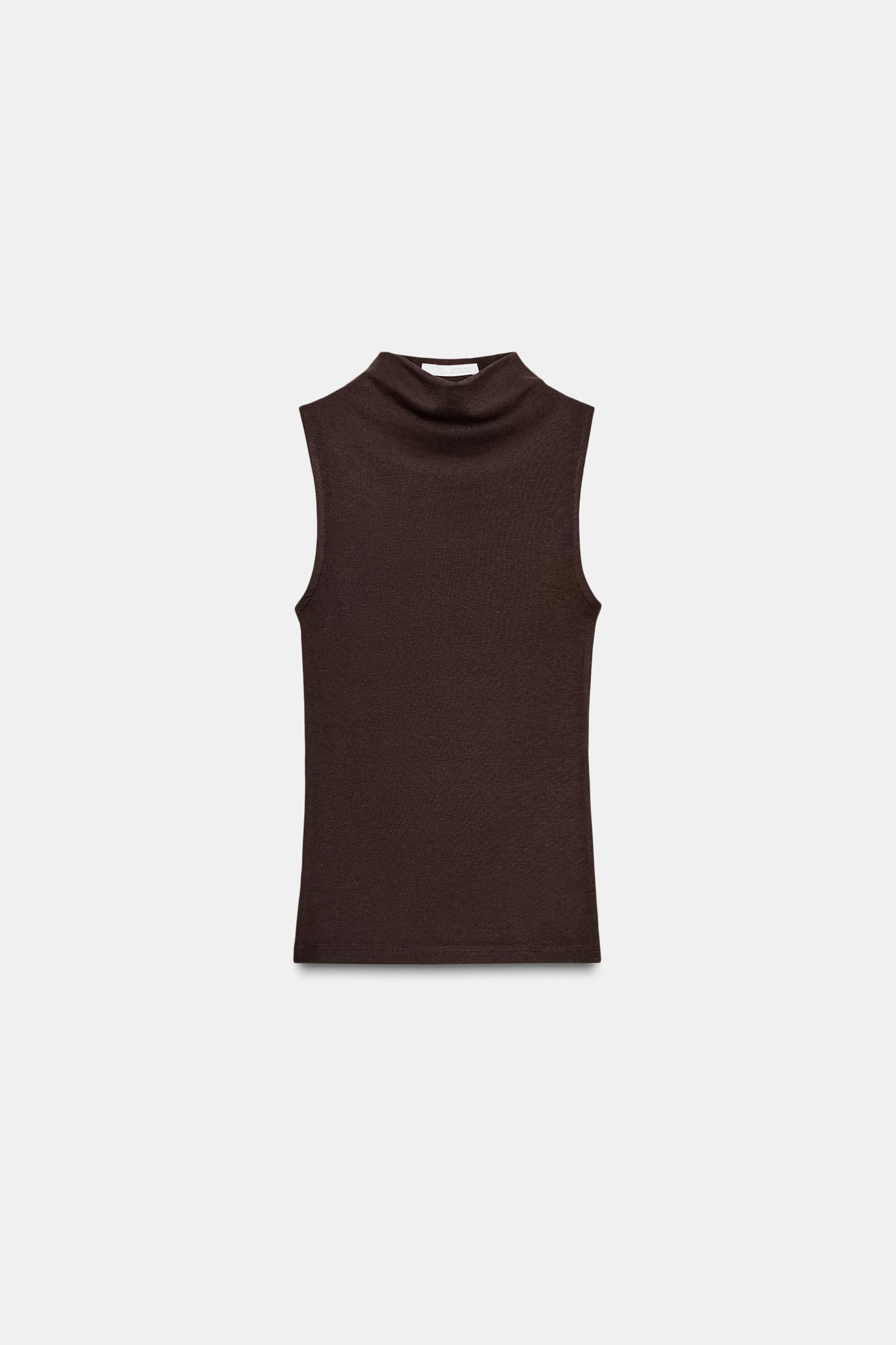 Zara - Cotton Modal Top - Women - Black - Women | Zara US