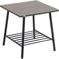 HOMCOM Industrial Side Table W/ Storage Shelf, End Table for Living Room - Grey | ManoMano UK