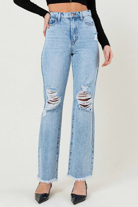 Kristi Distressed Wide Leg | Sexy Modest