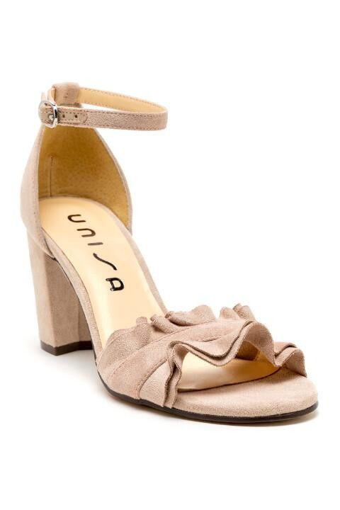 UNISA® Danni Ruffle Block Heels | Francesca’s Collections