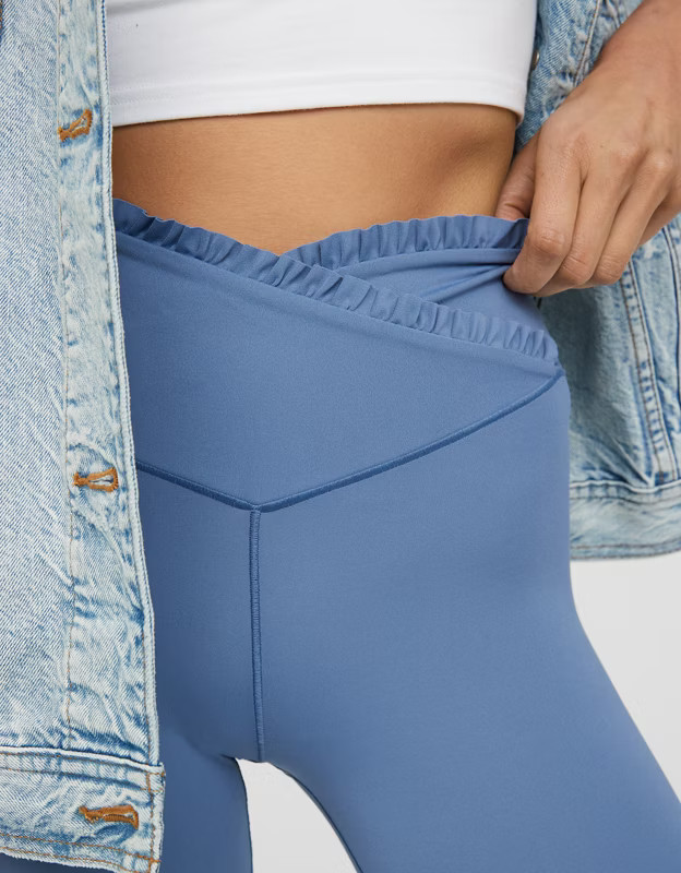 OFFLINE By Aerie Real Me Xtra High Waisted Crossover Ruffle Legging | American Eagle Outfitters (US & CA)