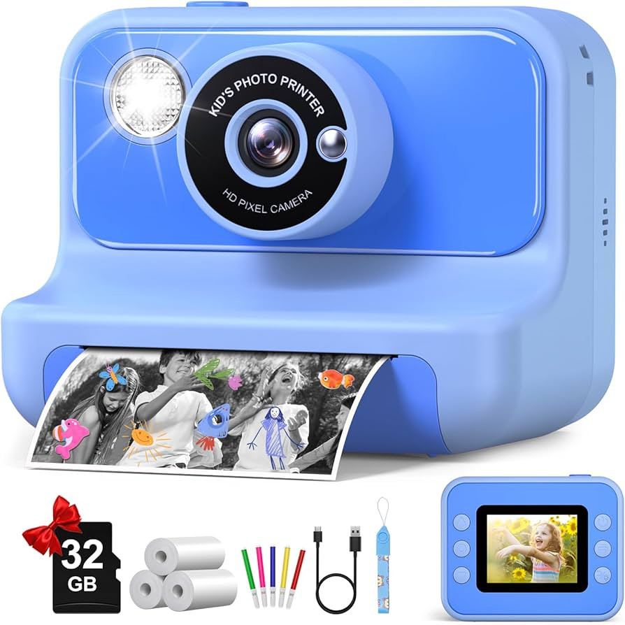 Kids Camera Instant Print, Christmas Birthday Gifts for Girls and Boys, Kids Camera with 32GB Car... | Amazon (US)