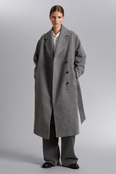Voluminous Belted Wool Coat | H&M (UK, MY, IN, SG, PH, TW, HK)