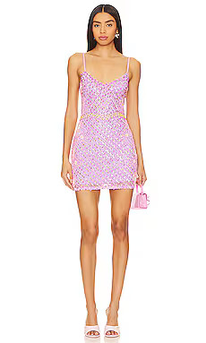 MAJORELLE Naya Embellished Mini Dress in Powder Purple from Revolve.com | Revolve Clothing (Global)