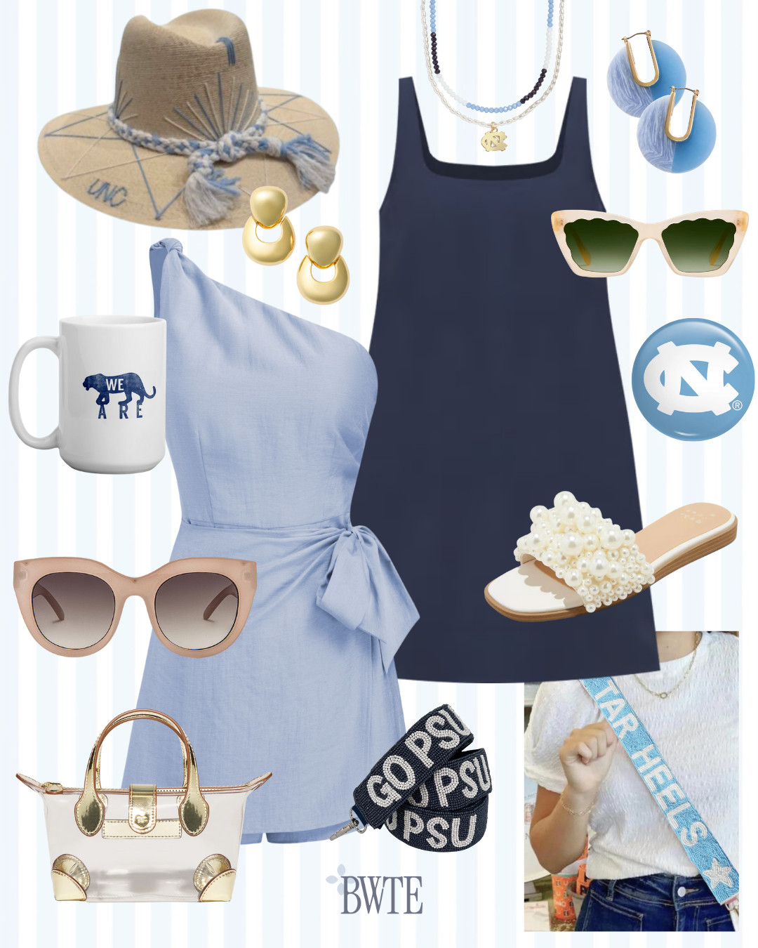 UNC and Penn State gameday looks!! I love an outfit built around blue + I found some things I know y'all will love!! Hat is Tipsy Threads on IG (can't link here!!) 

 #LTKSeasonal #LTKParties #LTKFindsUnder100