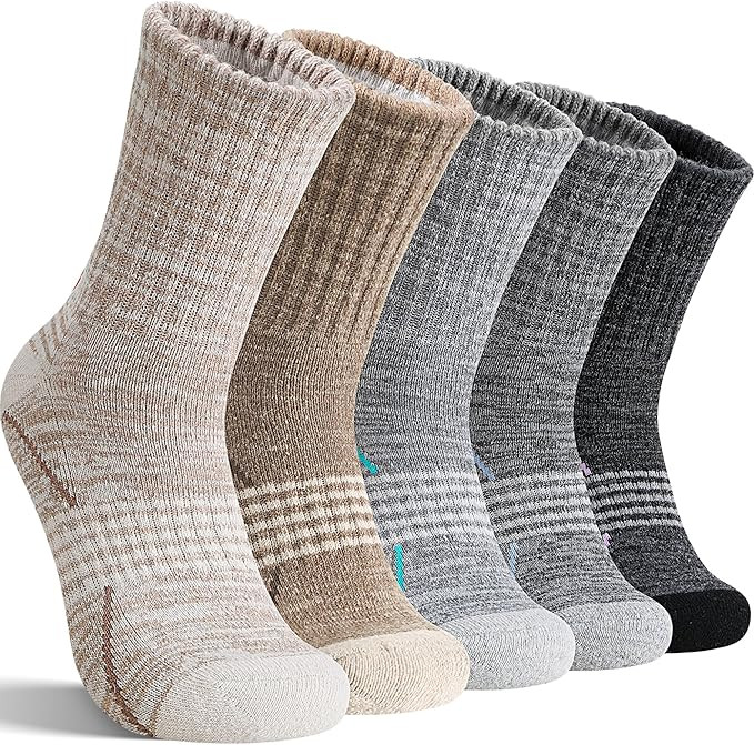 Sandsuced Merino Wool Hiking Socks Thermal Warm Winter Cozy Crew with Cushioned Sole & Moisture W... | Amazon (US)