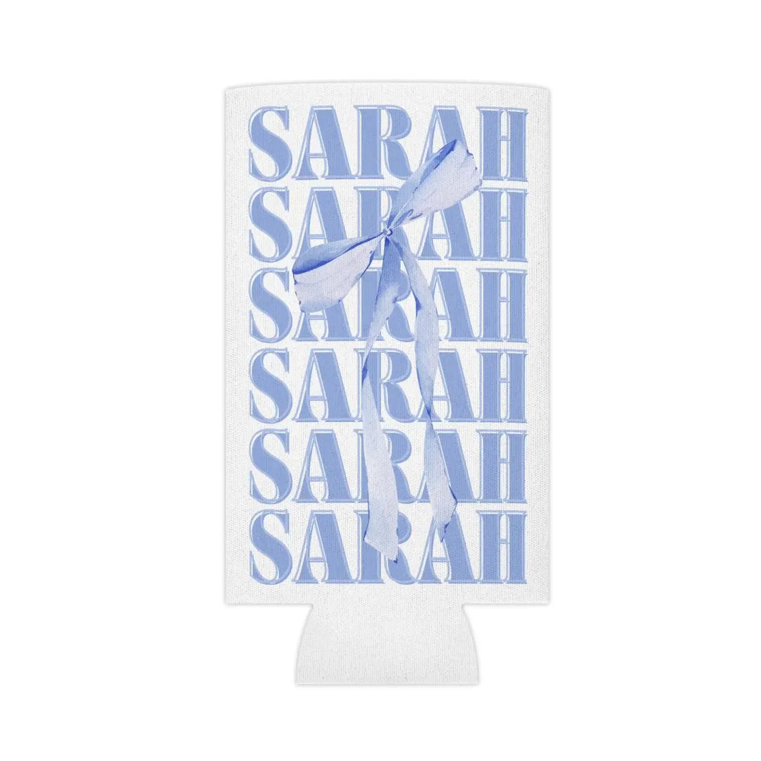 CUSTOM Name Can Cooler, Blue Bow, Girly Bachelorette, Something Blue Favor - Etsy | Etsy (US)
