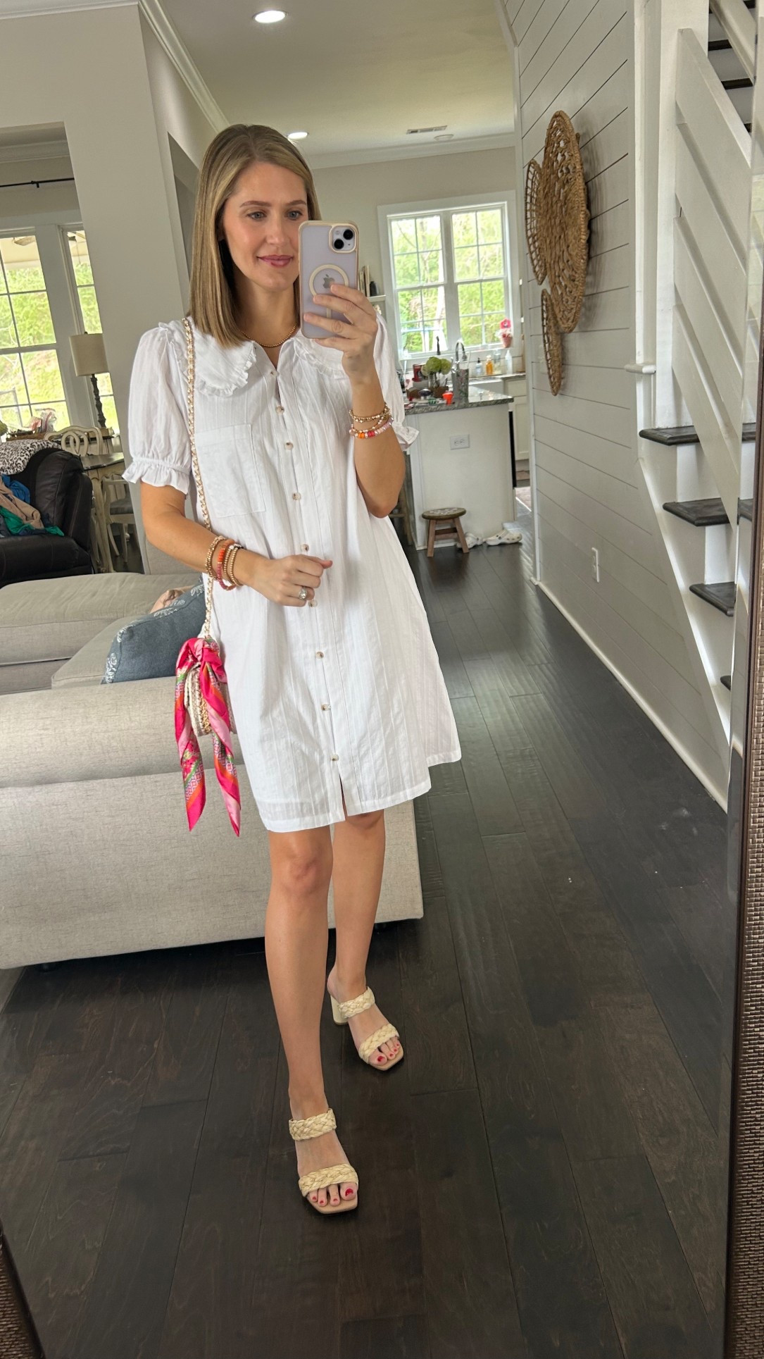 The sweetest little while dress! Purse is @Target and my scarf is Amazon.

#whitedress #amazondress #momoutfits #springdress 

#LTKPetite