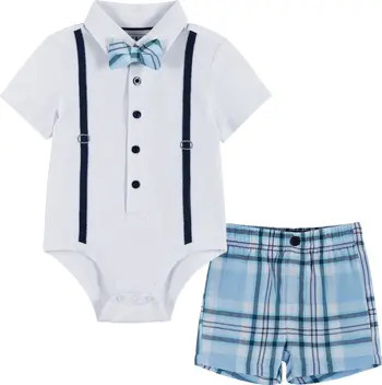 Suspender Bodysuit, Bow Tie & Shorts Set | Nordstrom