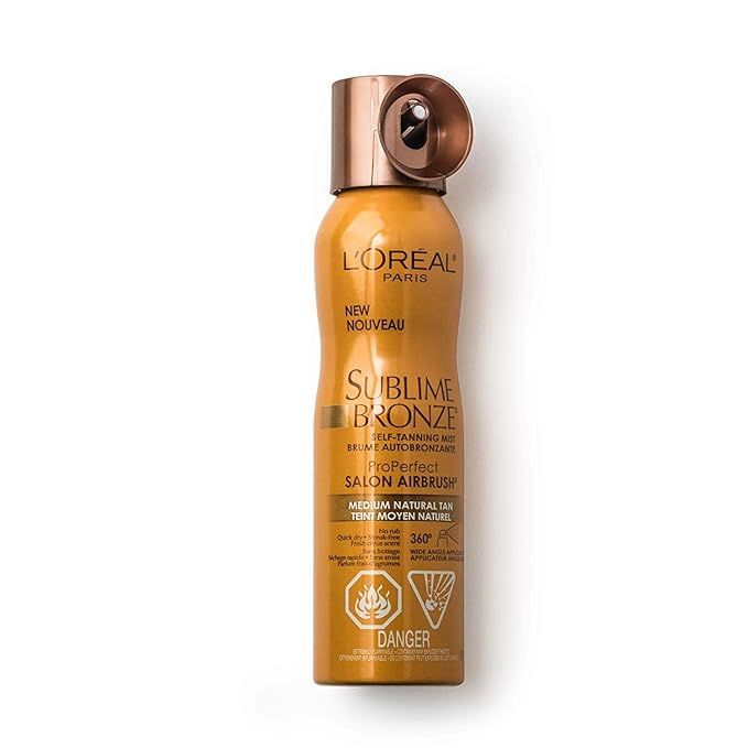 L'Oreal Paris Skincare Sublime Bronze Self Tanning Mist, Medium to Natural Spray tan, 4.6 oz. | Amazon (US)