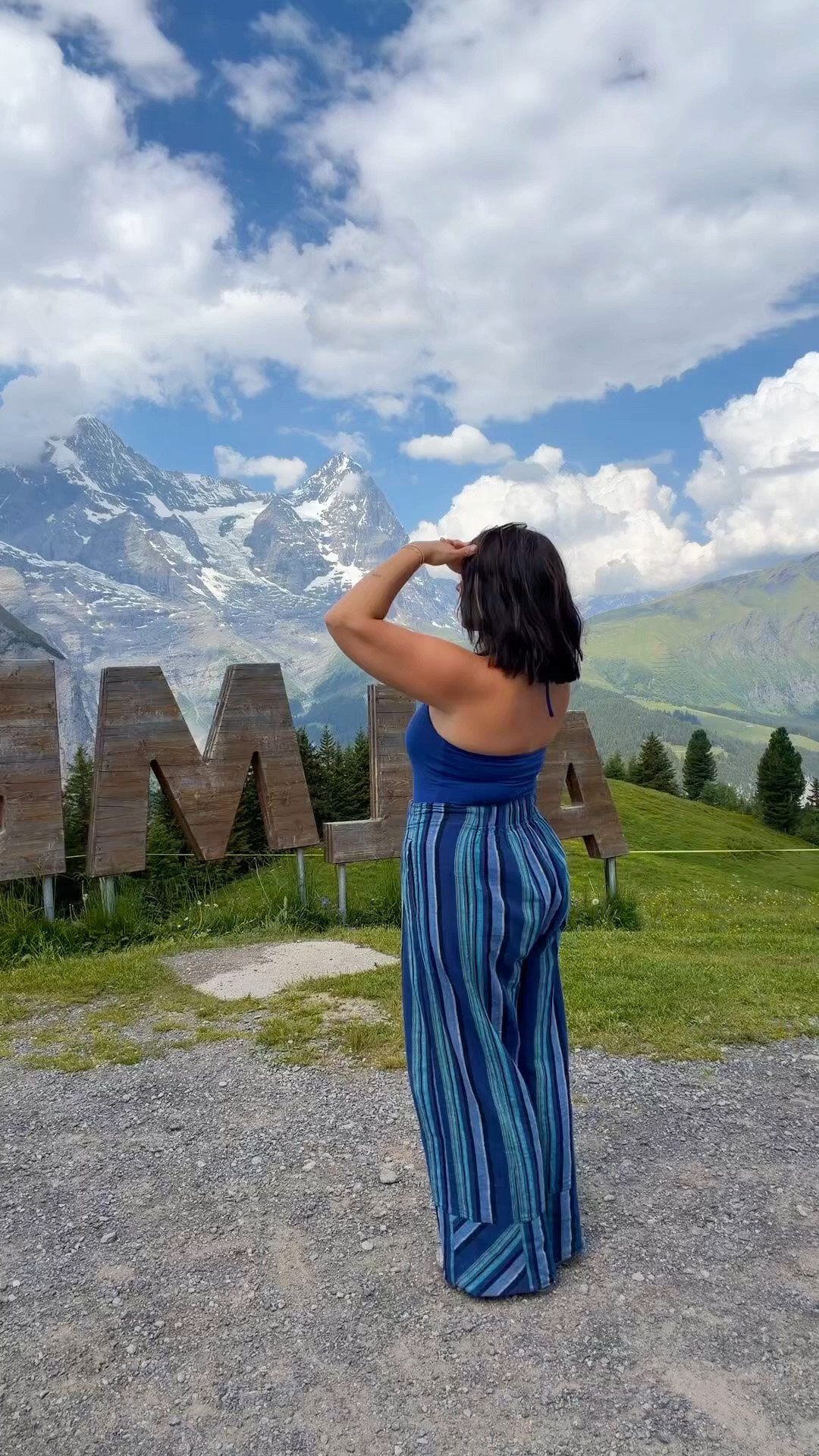 European summer outfit idea! But for a midsize boxy body type. Size L top (double lined no padding, I have cakes on), size M pants (size down)! Sweater size L. 

Switzerland outfit, European outfit.

#LTKootd #LTKTravel #LTKMidsize