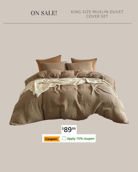 On sale! 100% cotton muslin duvet cover set 

#LTKfindsunder100 #LTKsalealert #LTKhome