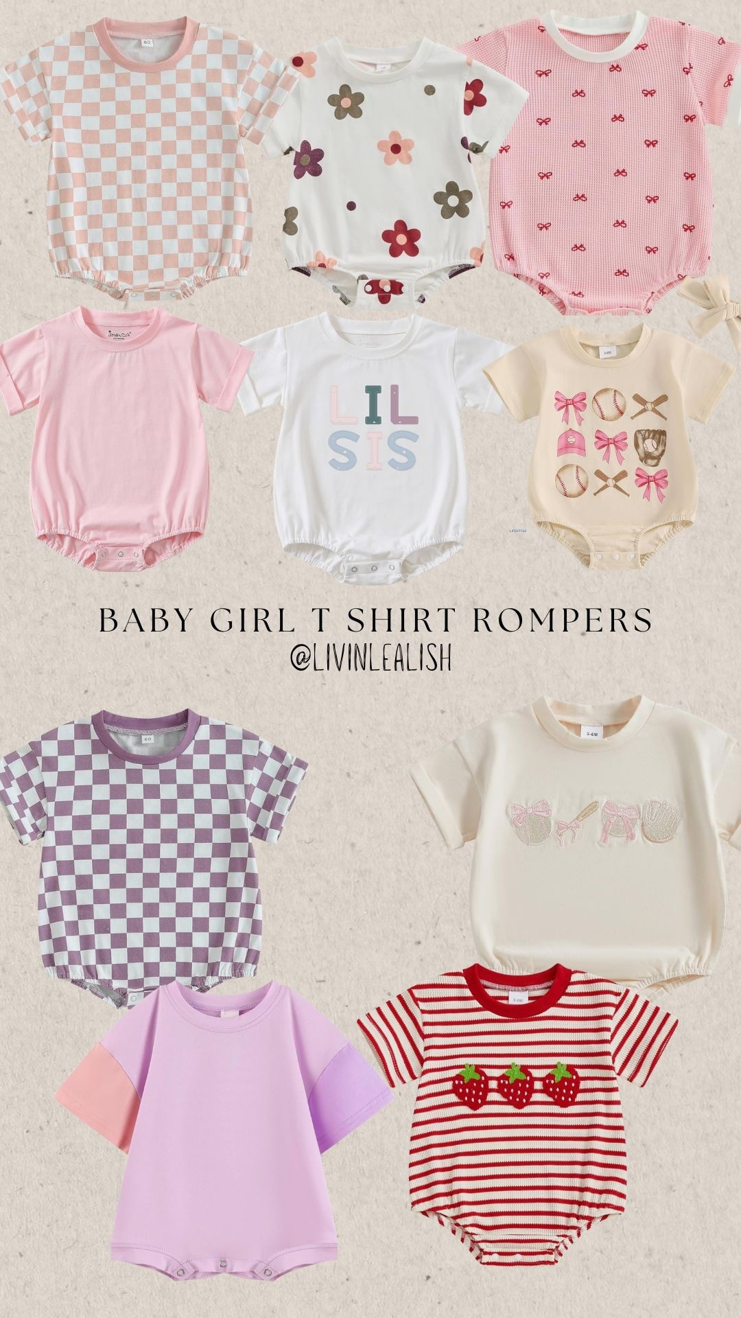 Baby girl t shirt rompers from Amazon! #tshirtromper #babygirloutfit 

#LTKBaby #LTKootd #LTKKids