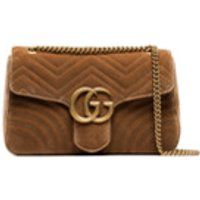 Gucci velvet marmont quilted bag - Brown | Farfetch EU