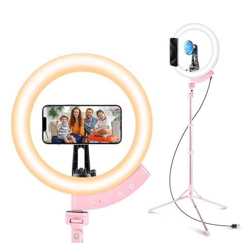 Aureday 12'' Selfie Ring Light with 62'' Tripod Stand and Magnetic Phone Holder, LED Ringlight for Recording/TikTok/Makeup/Photography, Circle Fill Light with Wireless Remote for iPhone&Android Phones | Amazon (US)