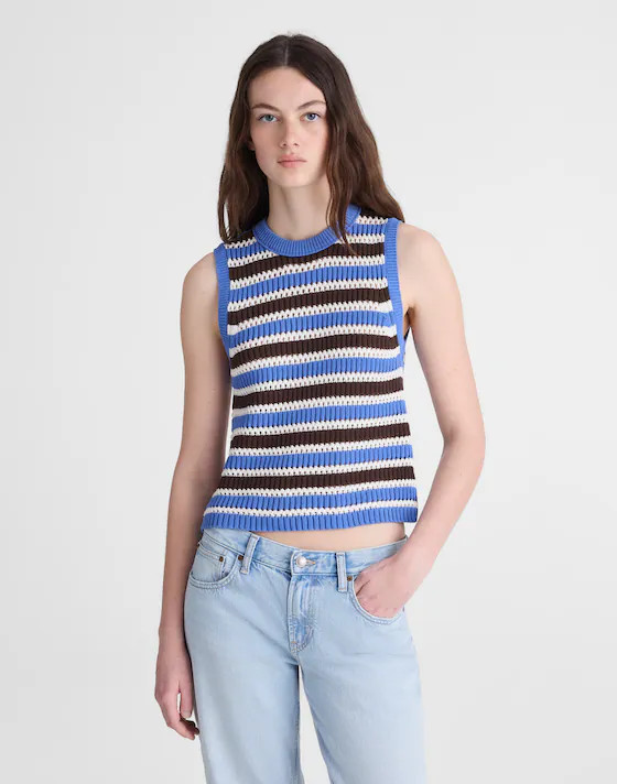 Open-Stitch Sweater Tank in 100% Cotton | Madewell