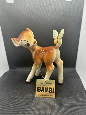 Vintage Disney Japan Bambi with Butterfly Ceramic Figurine MINT | eBay US