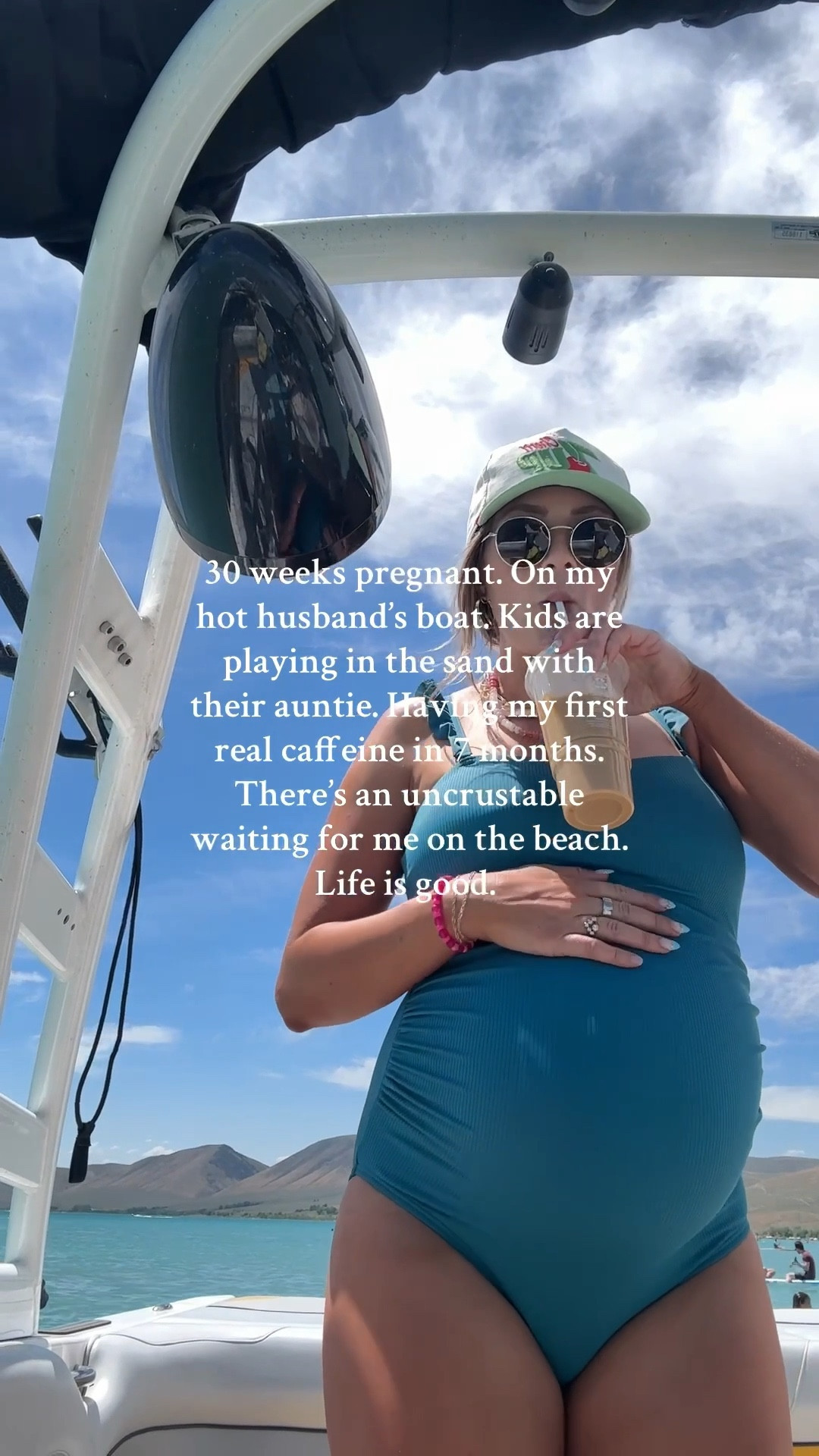 Maternity swim suit on sale for $20 right now!! 

#LTKSeasonal #LTKActive #LTKHome