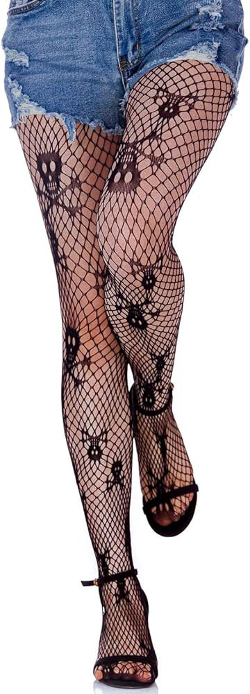 Olbye Black Fishnet Stockings Skull Thigh High Waist Stocking Snake Lace Leggings Halloween Goth ... | Amazon (US)