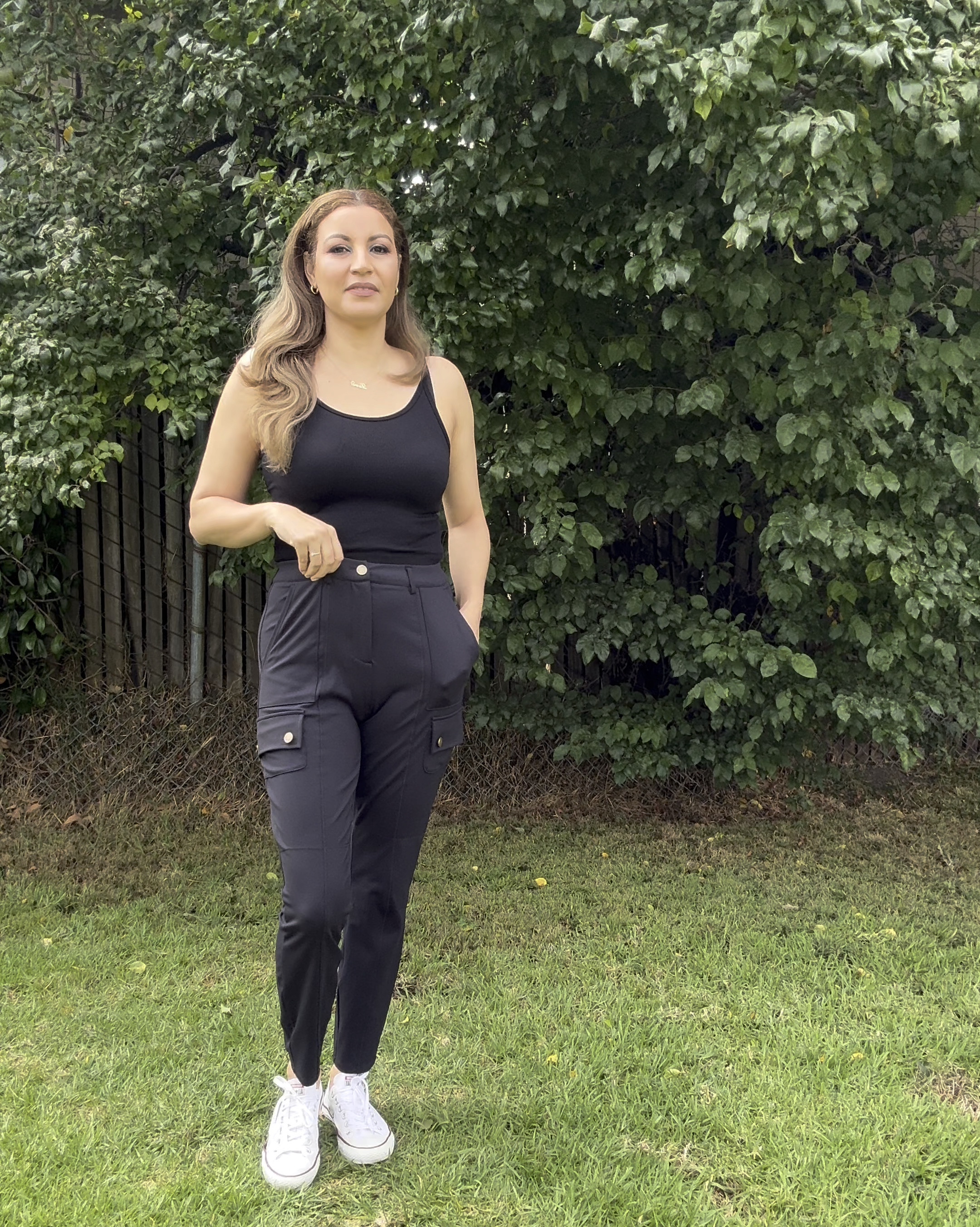 High Waisted Button Zipper Multiple Pockets Solid Skinny Cargo Pants.
Size:M

#LTKVideo #LTKBacktoSchool #LTKStyleTip