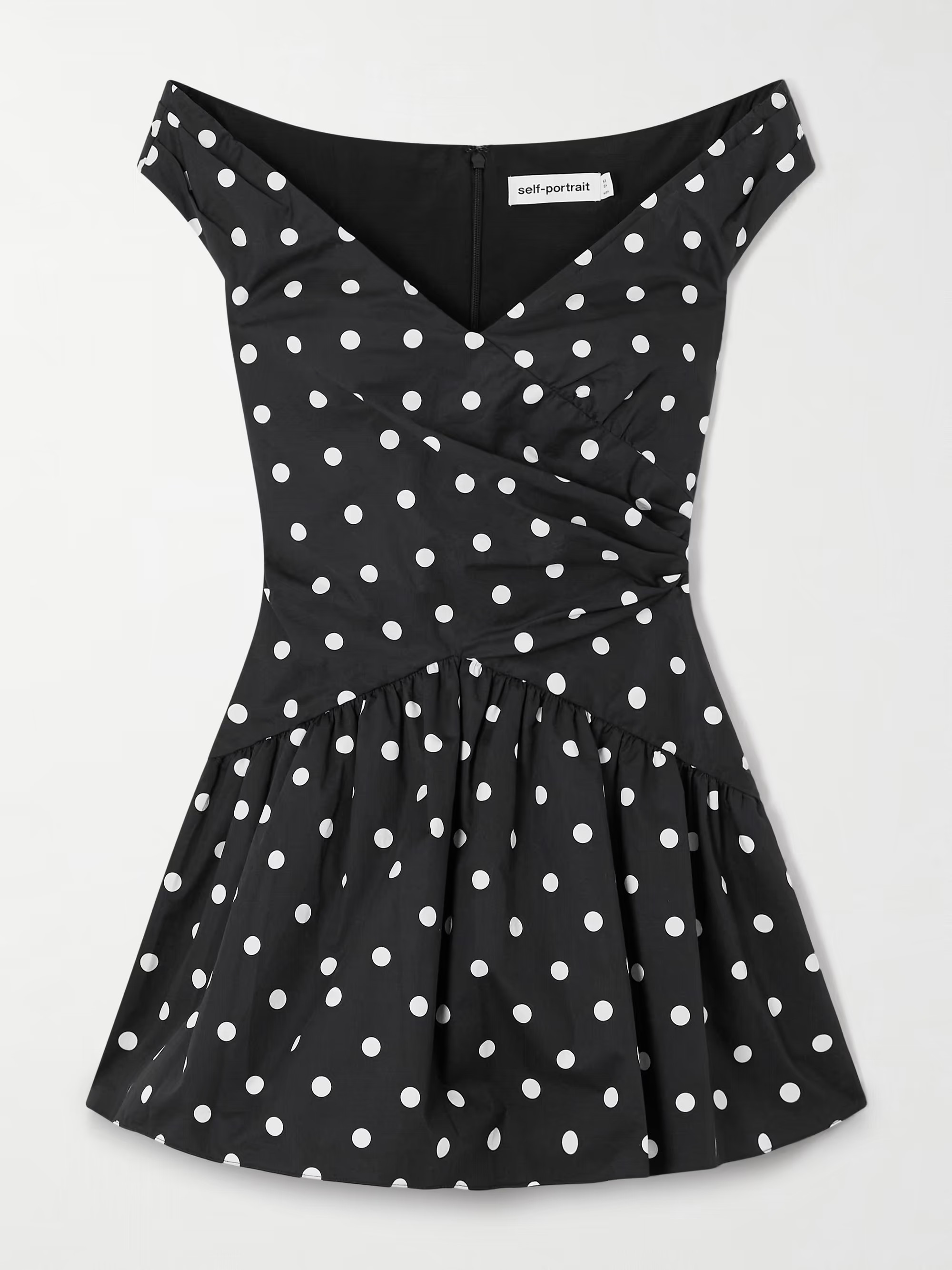 Off-the-shoulder polka-dot cotton mini dress | NET-A-PORTER (US)