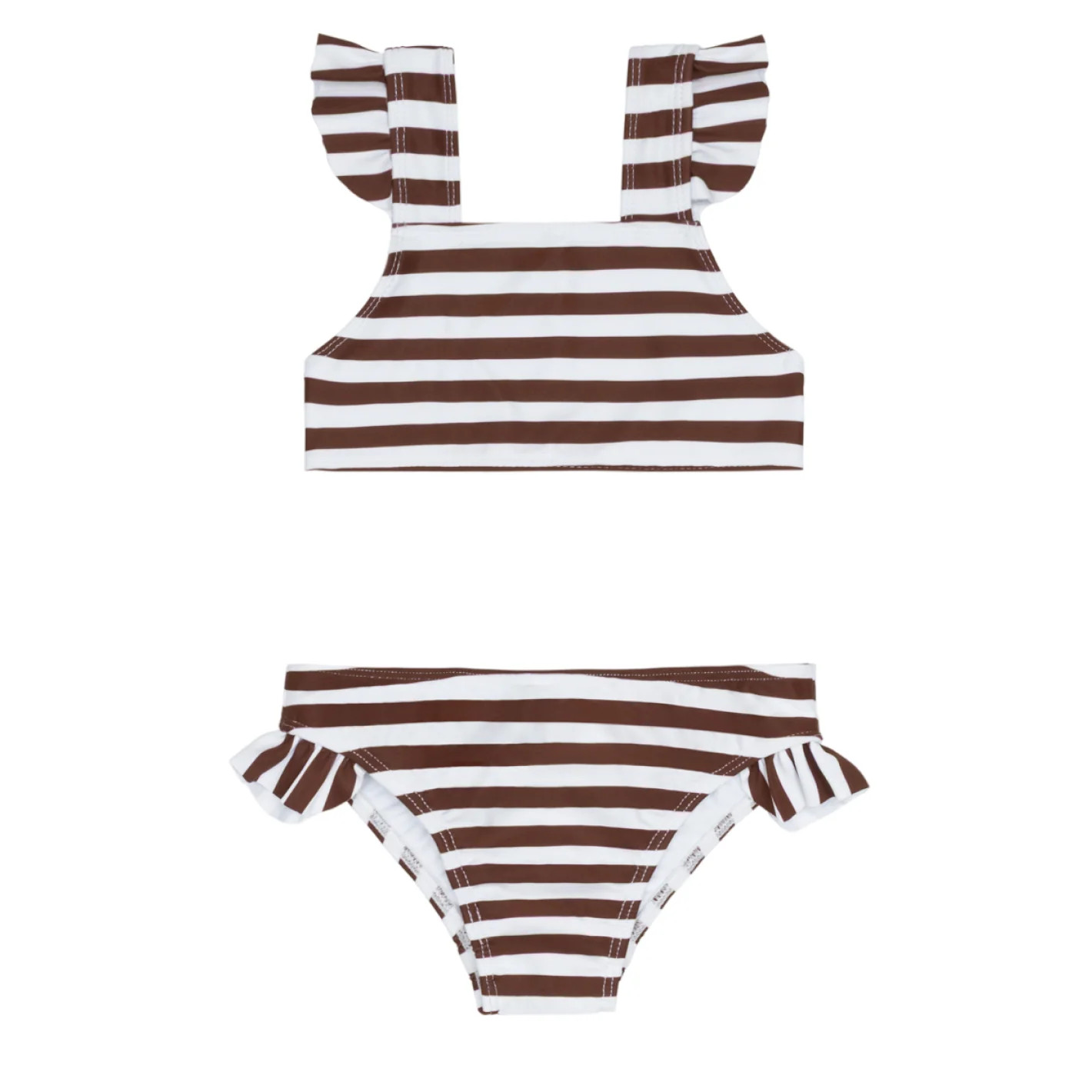 girls cocoa stripe tie back bikini | Minnow