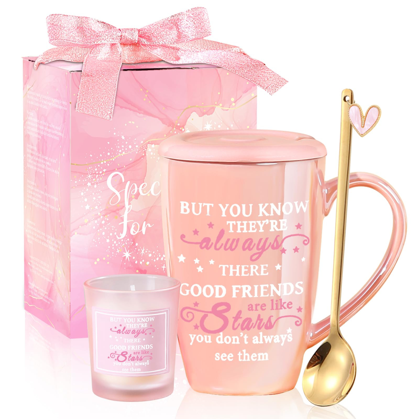 Friend Gifts for Women Coffee Mug Cute Stuff Christmas Gifts Pink Tea Cup Unique Friendship Gifts... | Amazon (CA)