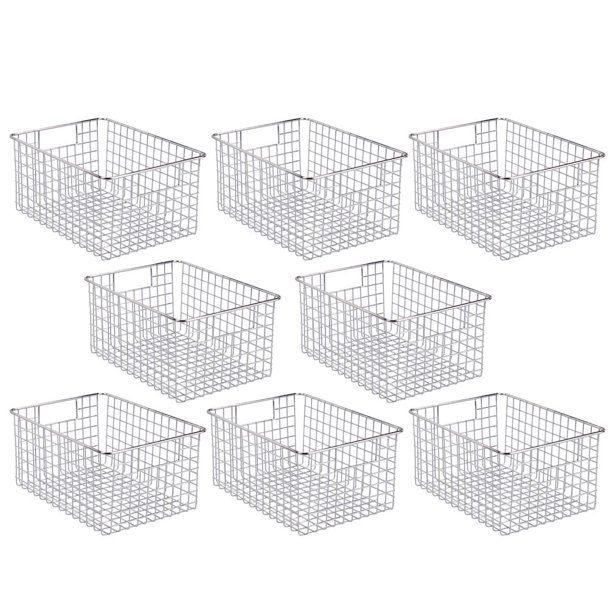 mDesign Farmhouse/Vintage Metal Wire Storage Basket Bin with Handles for Organizing Closets, Shel... | Walmart (US)